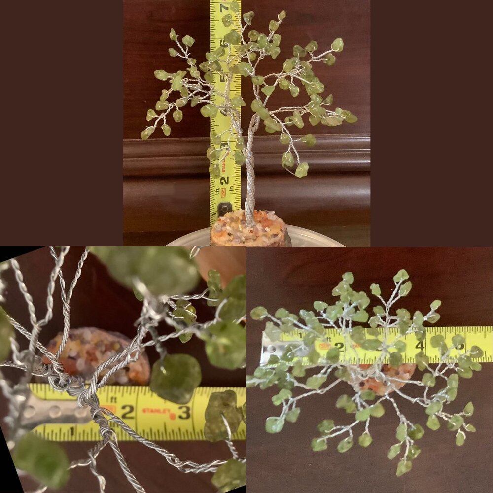 EUC Choice of Natural Carnelian, Peridot or Rose Quartz  and Wire Tree of Life - Picture 10 of 15